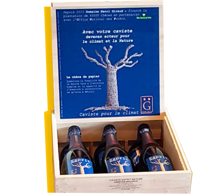 Caisse de champagne en bois personnalisée Les Mesneux